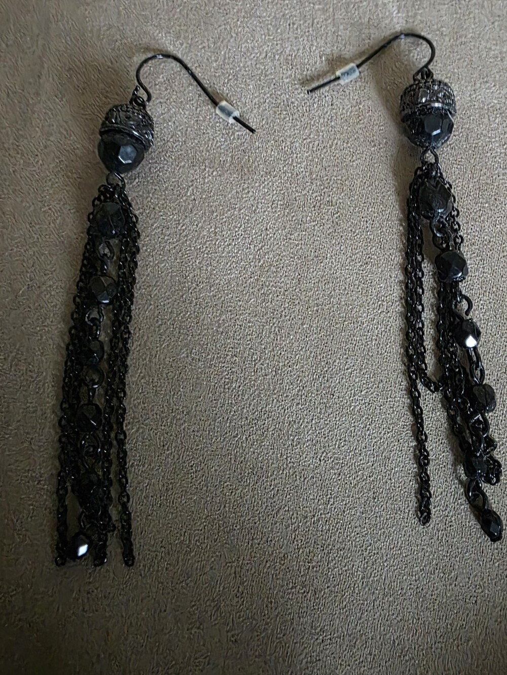 Black Beaded Earrings